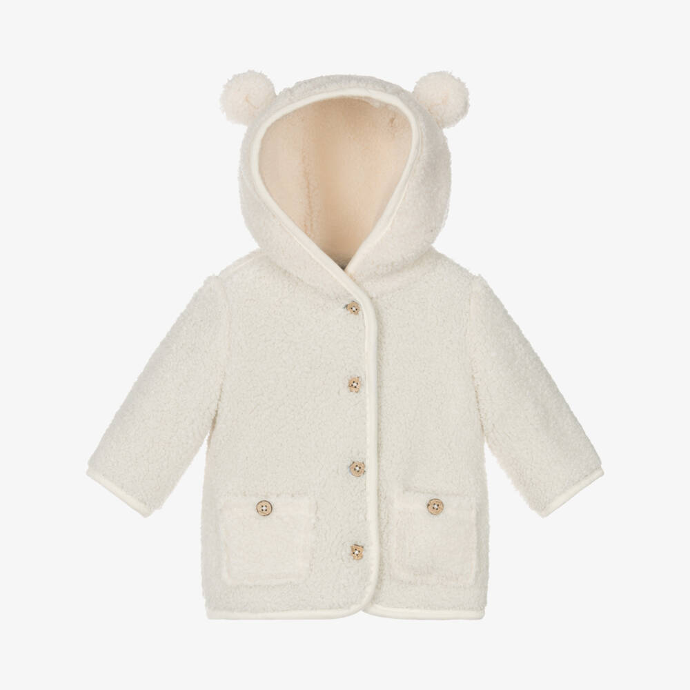 Mayoral Newborn-Boys Ivory & Blue Dual-Sided Coat | Childrensalon Outlet