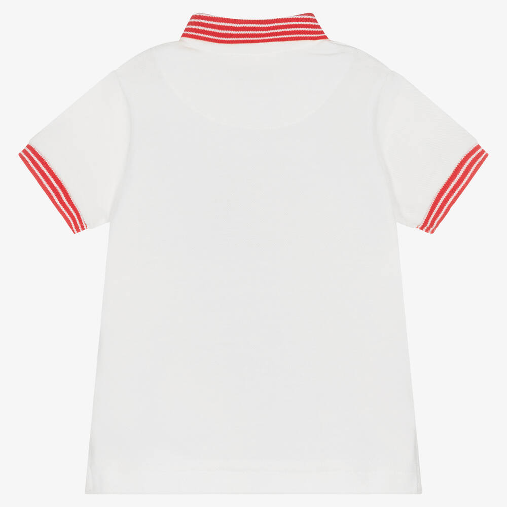 Mayoral-Boys Ivory Car Cotton Polo Shirt | Childrensalon Outlet