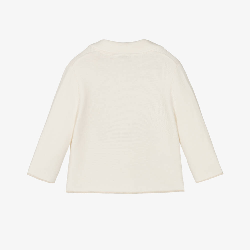 Mayoral-Boys Ivory Cotton Button Cardigan | Childrensalon Outlet