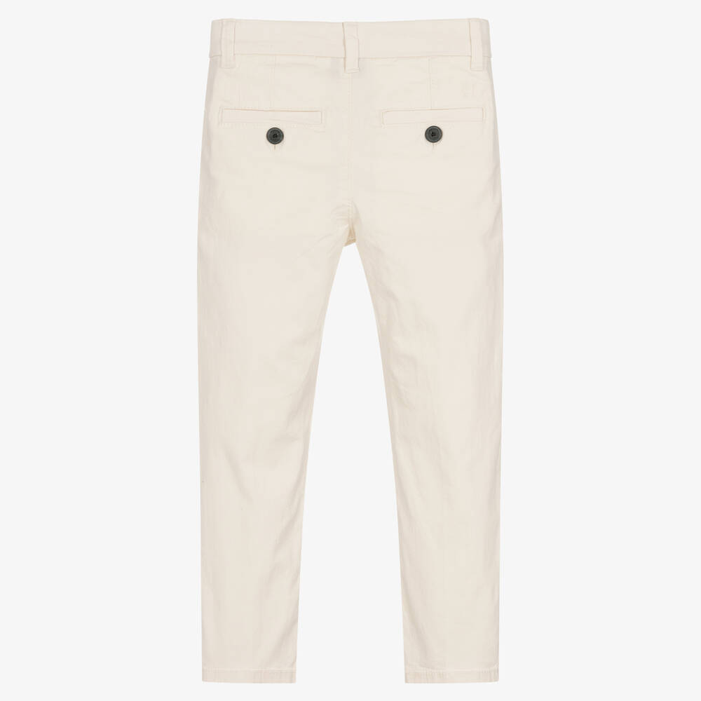 Mayoral-Boys Ivory Cotton Chino Trousers | Childrensalon Outlet