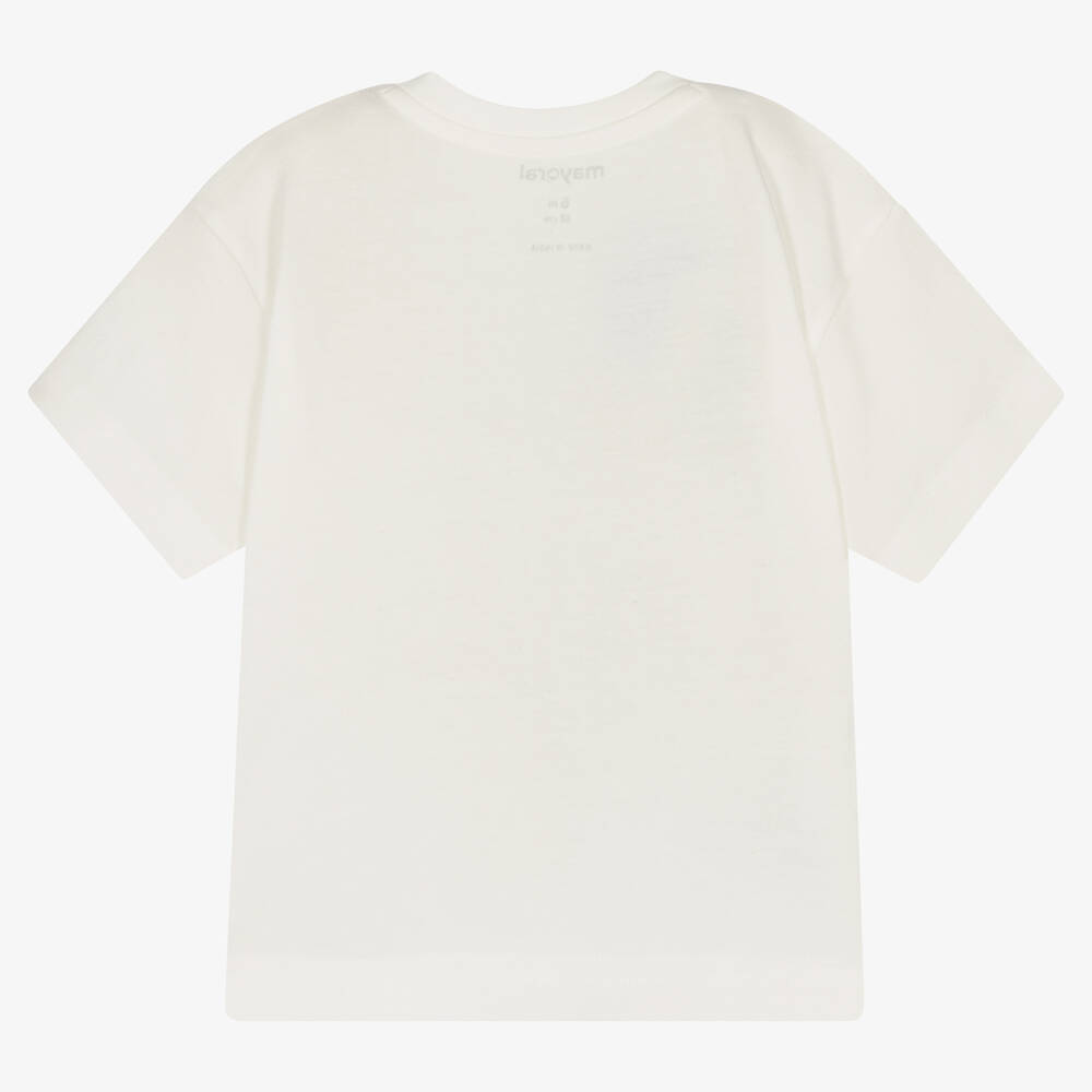 Mayoral-Boys Ivory Cotton Dinosaur T-Shirt | Childrensalon Outlet