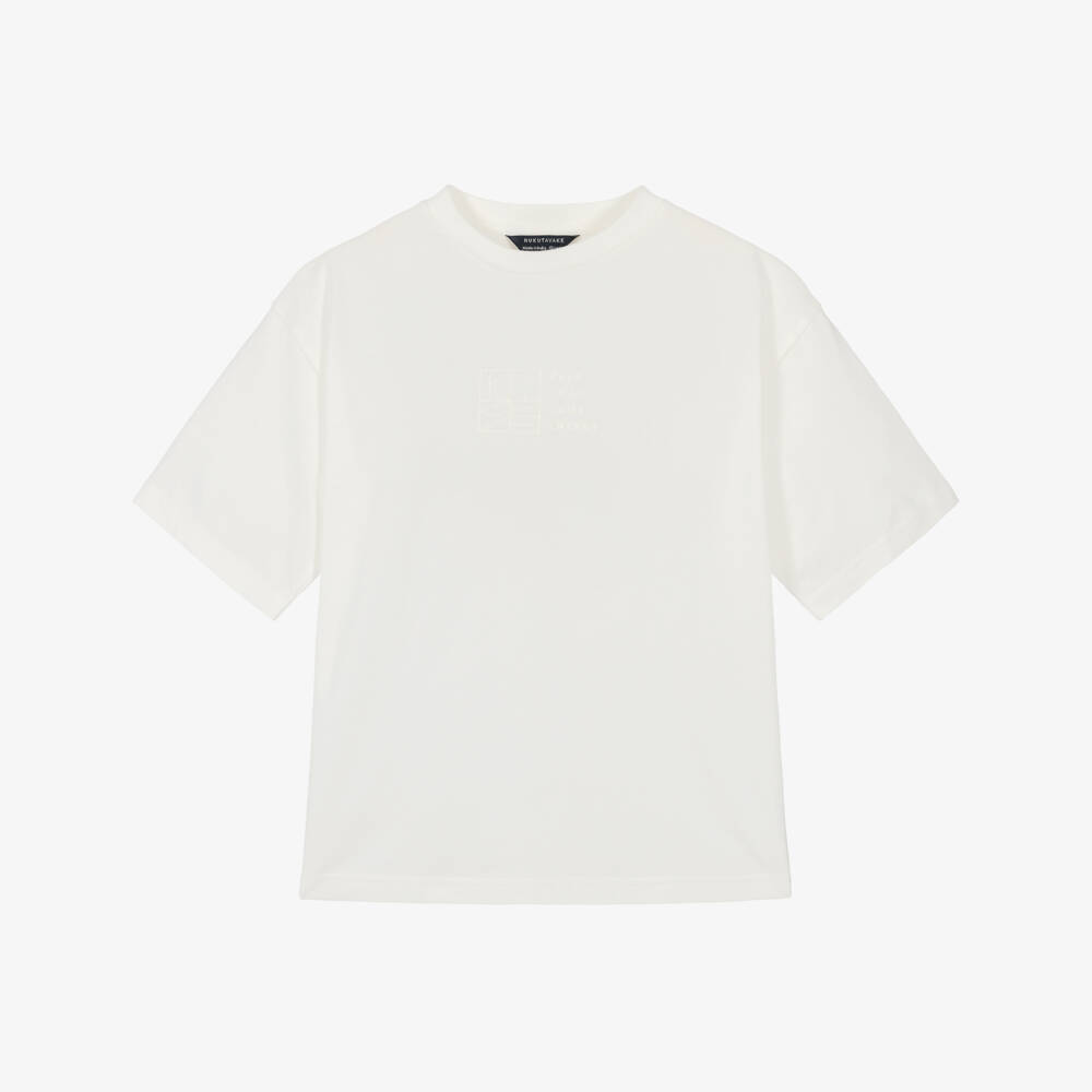 Mayoral Нукутаваке-Футболка кремовая с надписью для мальчиков | Childrensalon Outlet