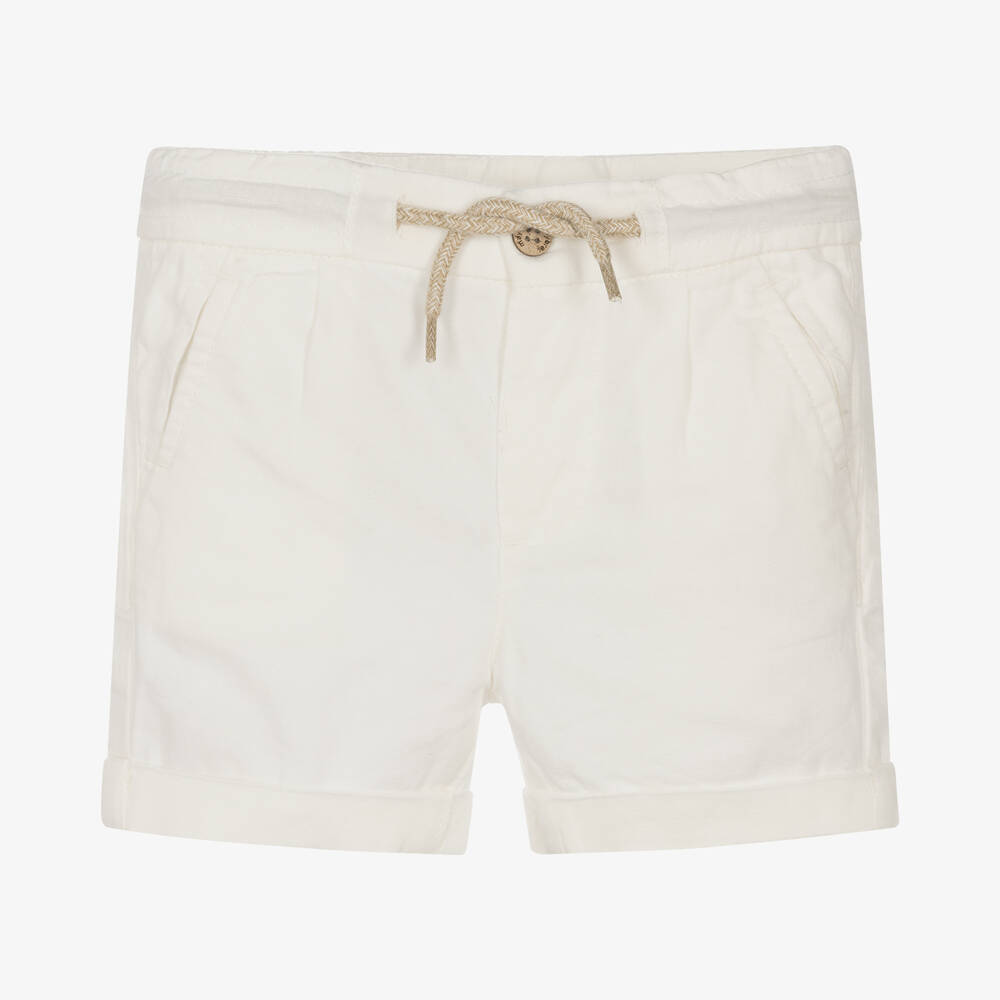 Mayoral - Boys Ivory Cotton & Linen Shorts | Childrensalon