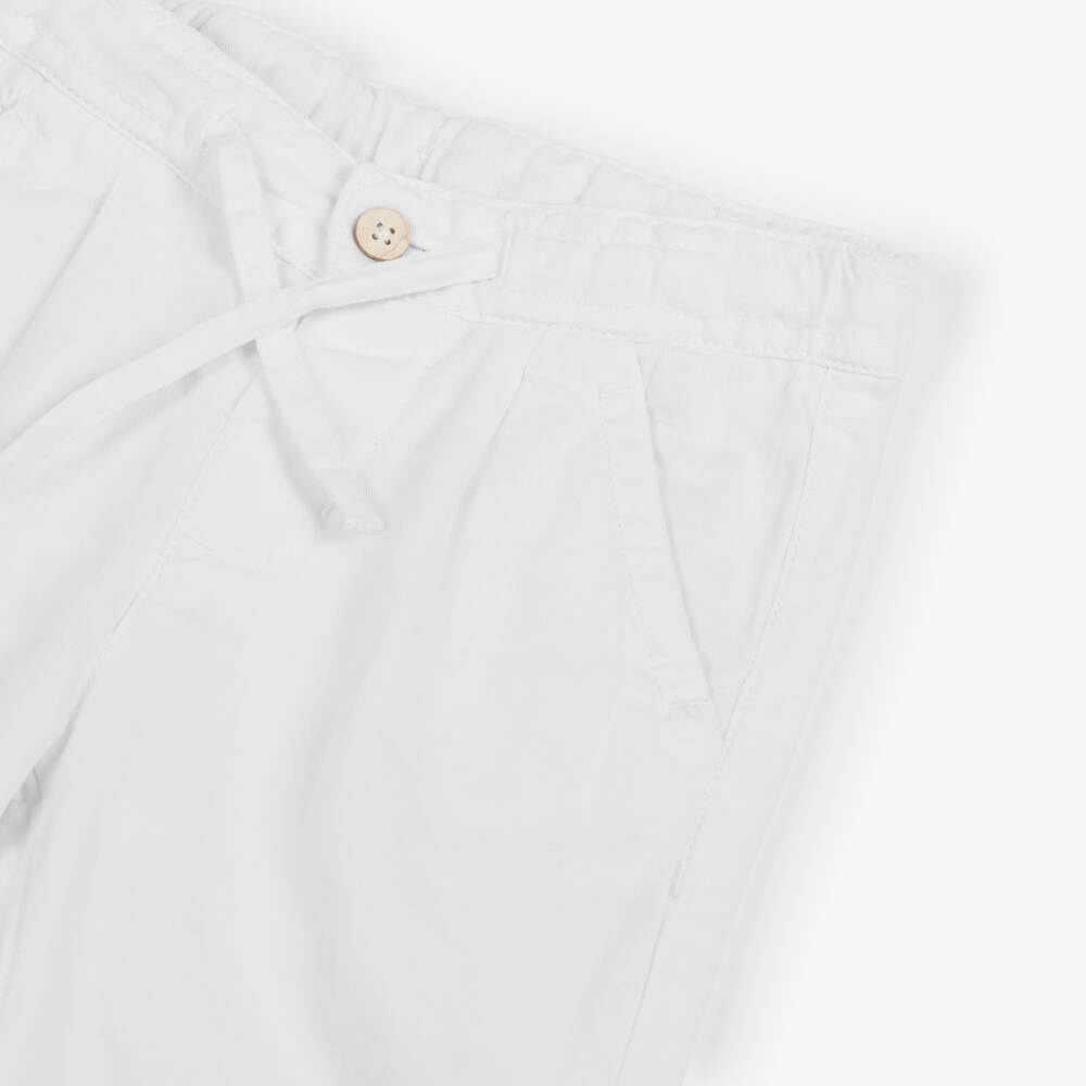 Mayoral-Boys Ivory Cotton-Linen Slacks | Childrensalon Outlet