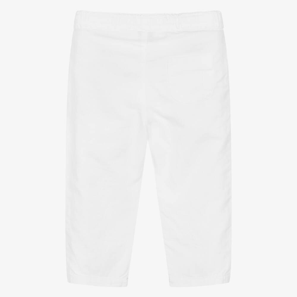 Mayoral-Boys Ivory Cotton-Linen Slacks | Childrensalon Outlet