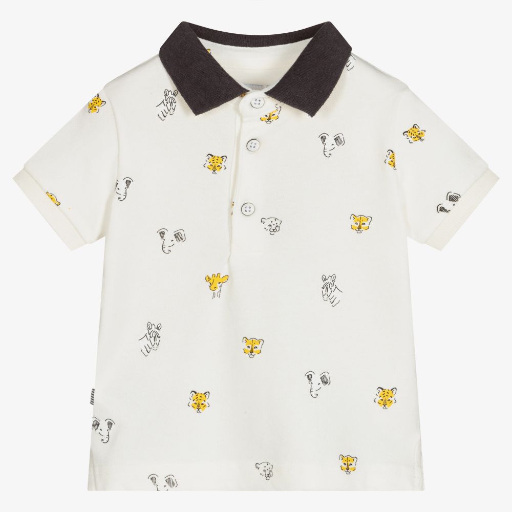 Mayoral - Boys Ivory Cotton Polo Shirt | Childrensalon