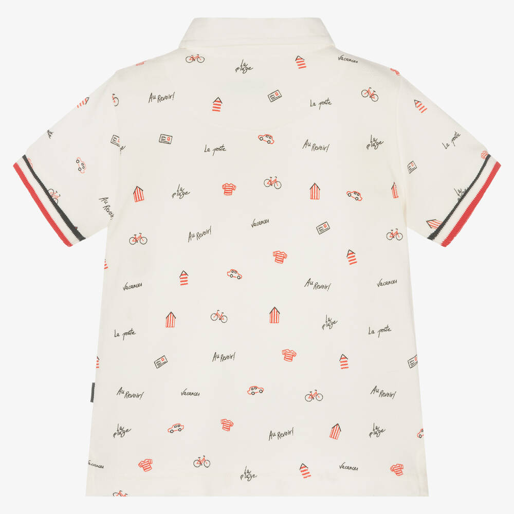 Mayoral-Boys Ivory Cotton Polo Shirt | Childrensalon Outlet