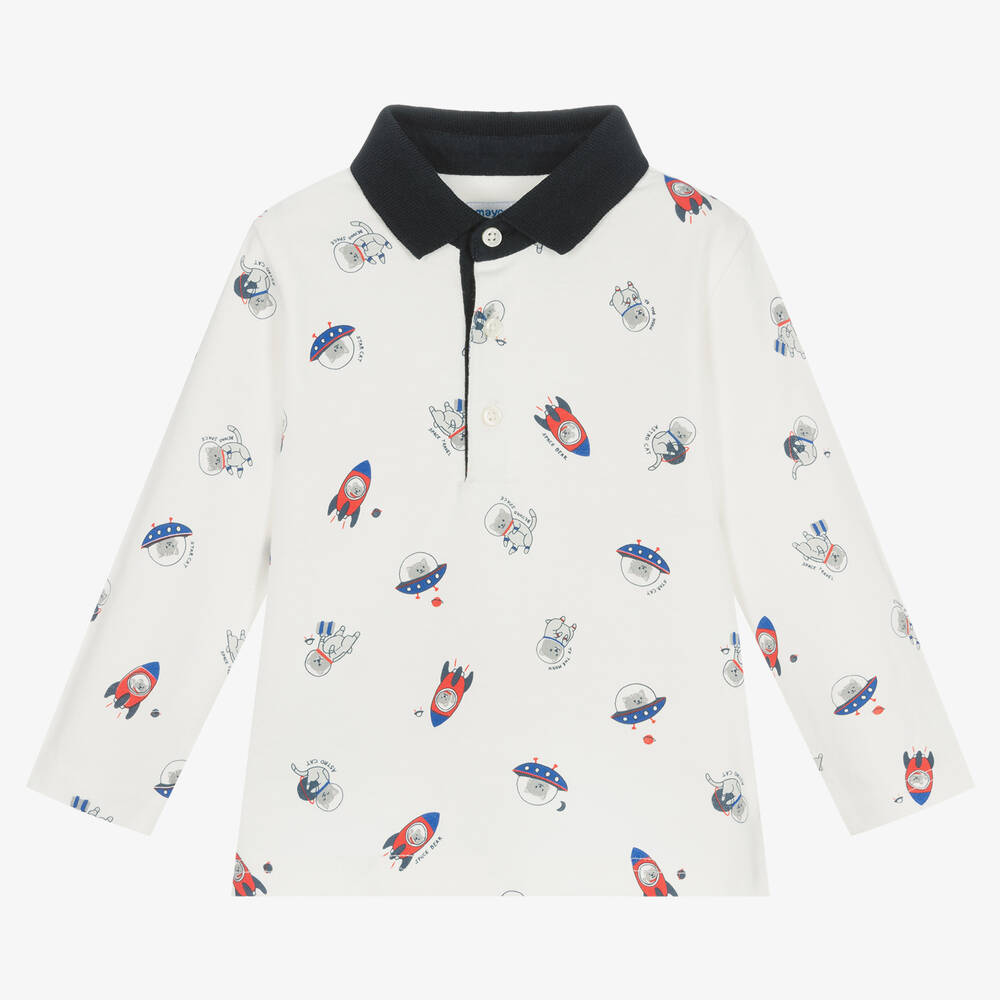 Mayoral - Boys Ivory Cotton Rugby Shirt | Childrensalon