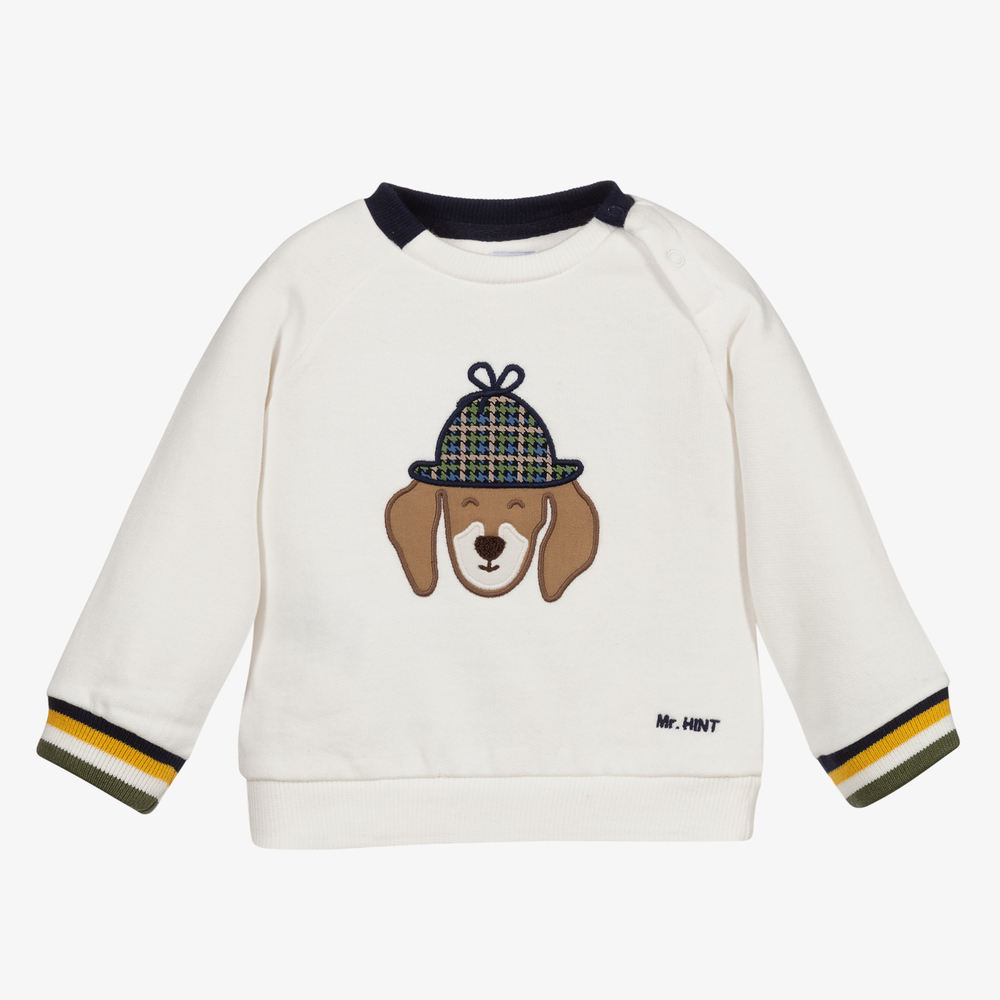 Mayoral - Boys Ivory Cotton Sweatshirt | Childrensalon