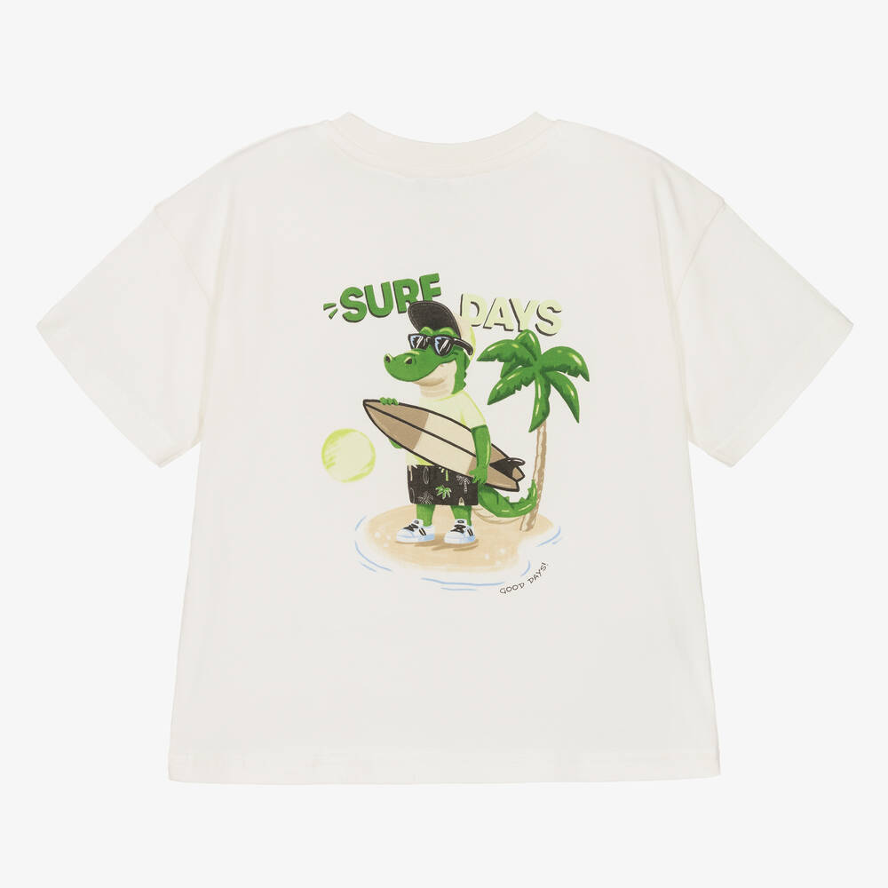 Mayoral-Boys Ivory Cotton T-Shirt | Childrensalon Outlet