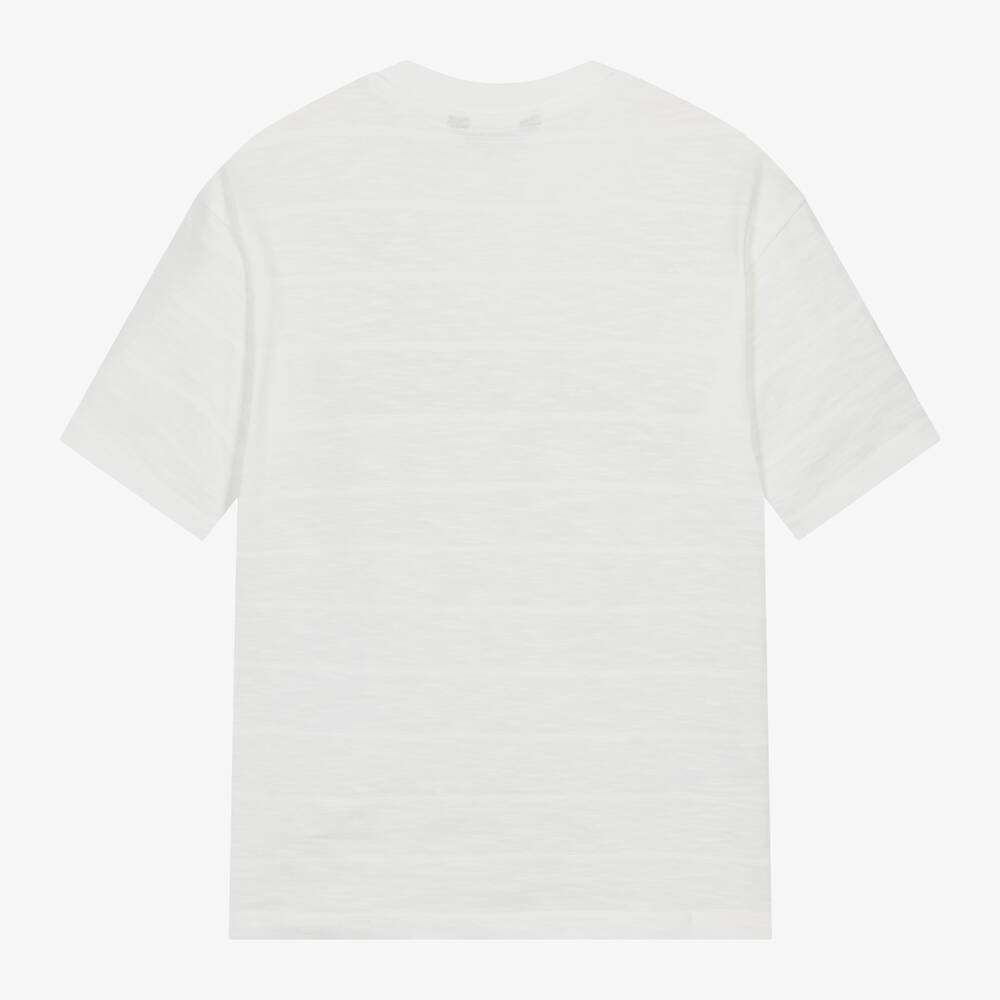 Mayoral Nukutavake-Boys Ivory Cotton T-Shirt | Childrensalon Outlet