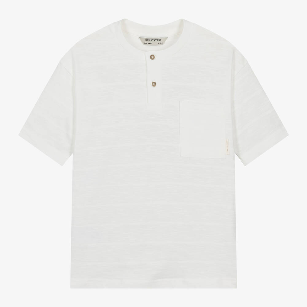 Mayoral Нукутаваке-Boys Ivory Cotton T-Shirt | Childrensalon Outlet
