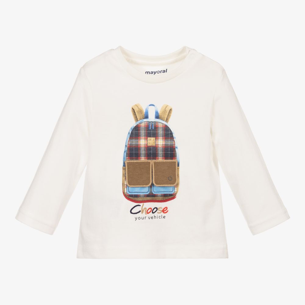 Mayoral-Boys Ivory Cotton Top | Childrensalon Outlet