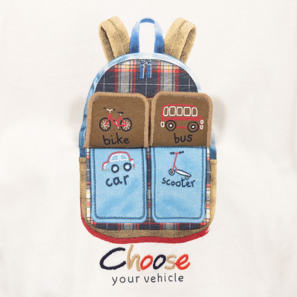 Mayoral-توب أطفال ولادي قطن لون عاجي | Childrensalon Outlet