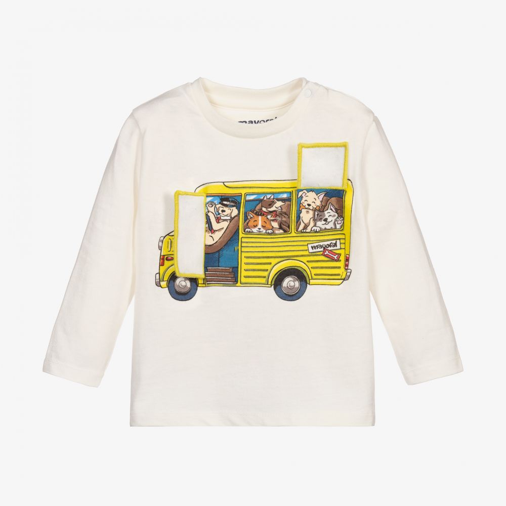 Mayoral-Boys Ivory Cotton Top | Childrensalon Outlet