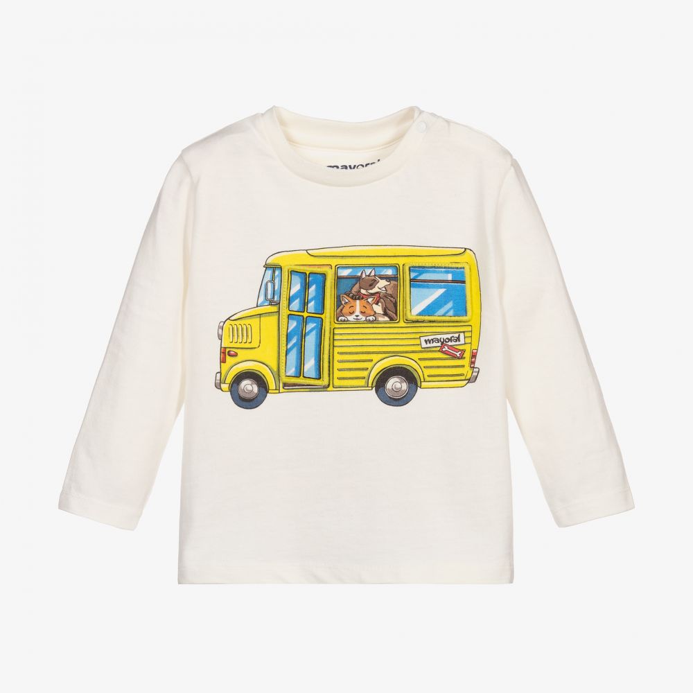 Mayoral-Boys Ivory Cotton Top | Childrensalon Outlet