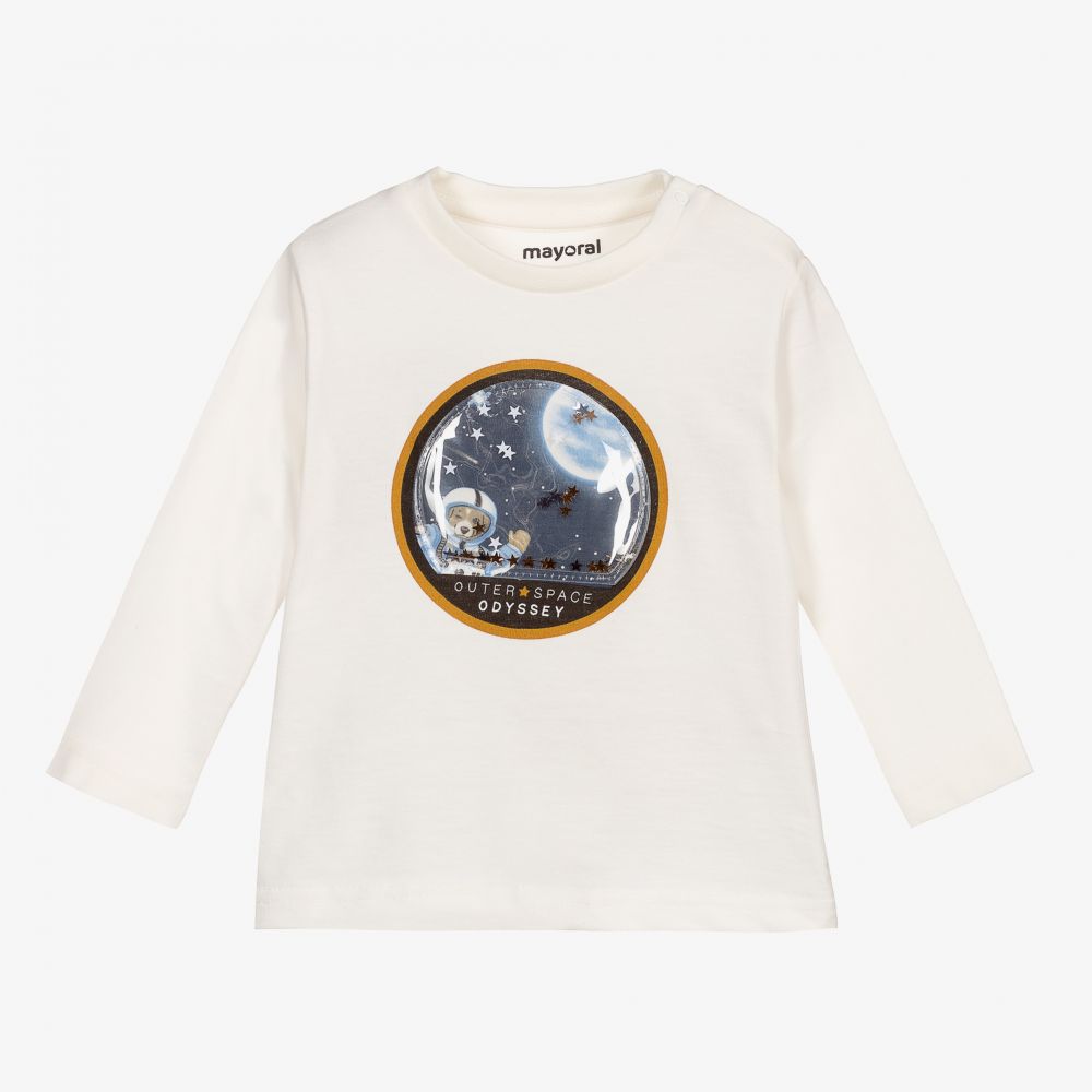 Mayoral - Boys Ivory Cotton Top | Childrensalon