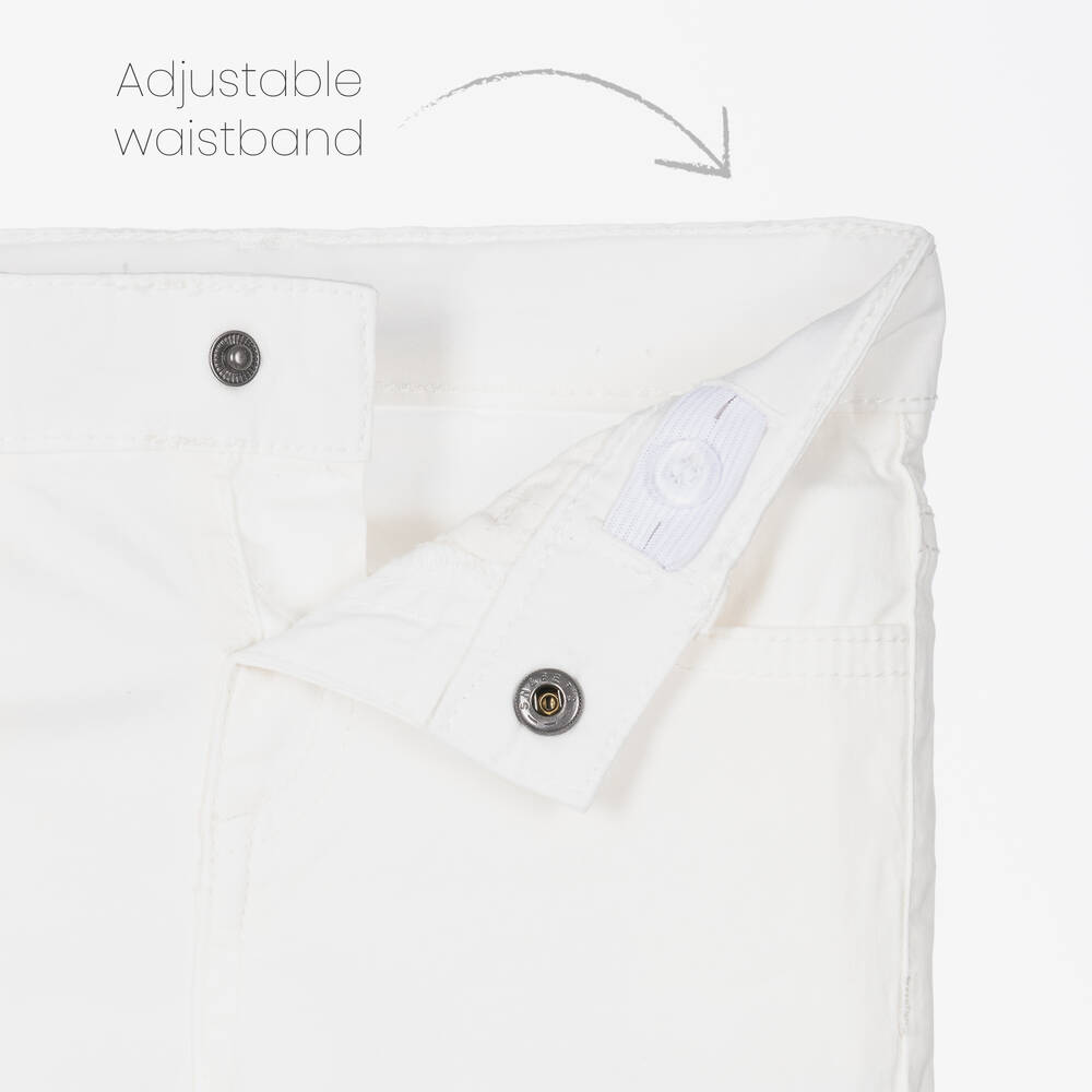 مايورال-شورت أطفال ولادي قطن مستدام تويل لون عاجي | Childrensalon Outlet