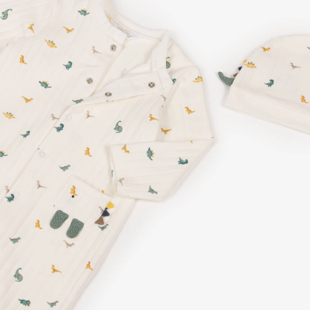 Mayoral Для новорожденных-Boys Ivory Dinosaur Babysuit Set | Childrensalon Outlet