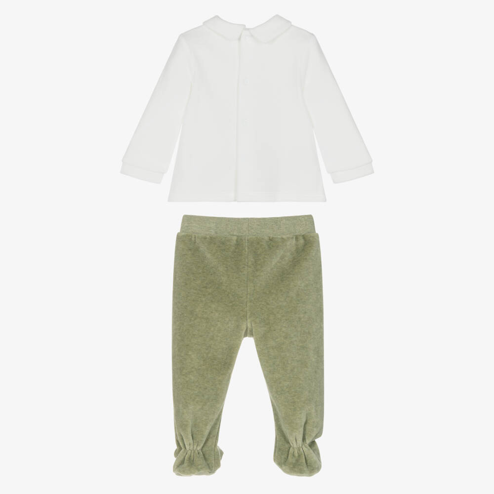 Mayoral Newborn-Boys Ivory & Green Animal Outfit | Childrensalon Outlet