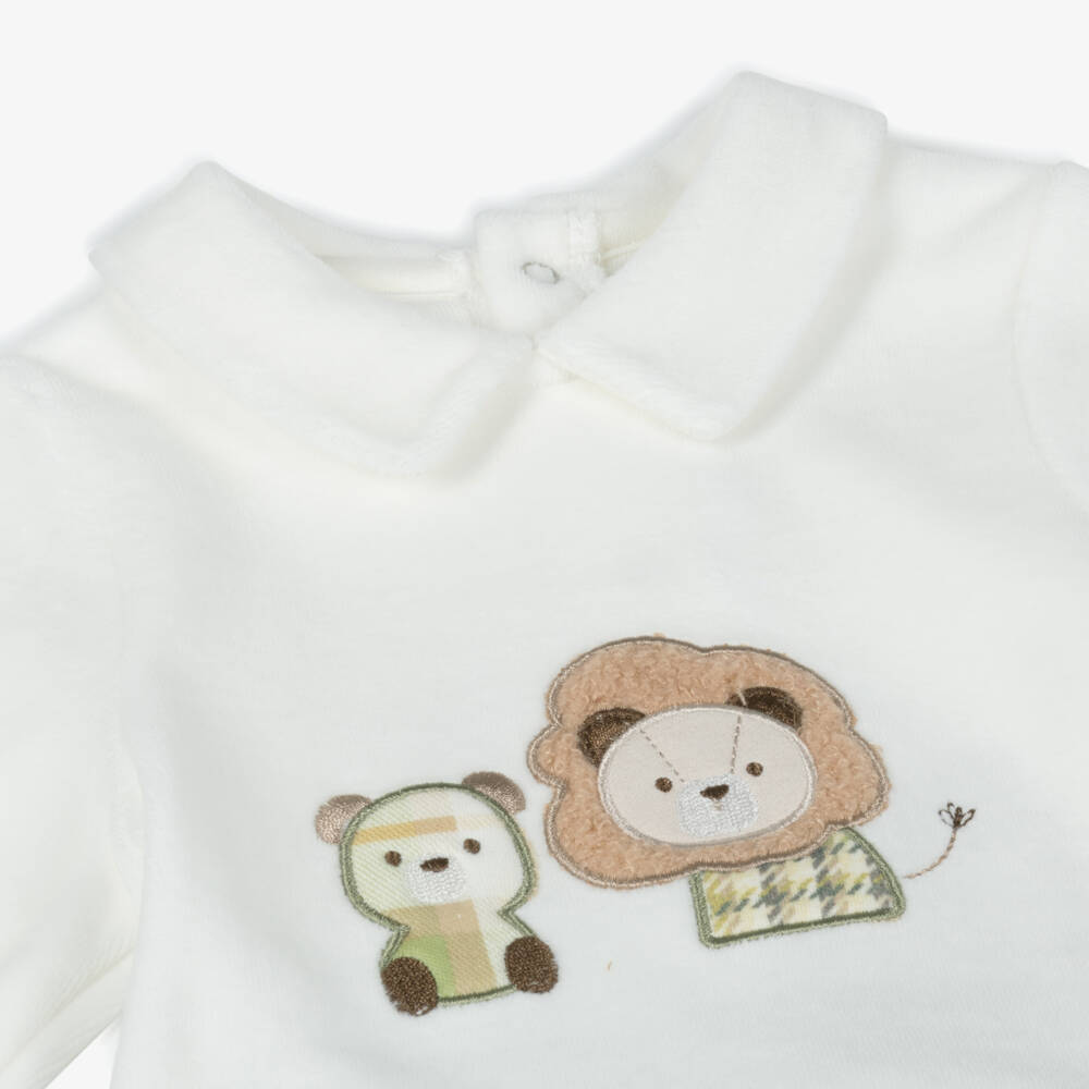 Mayoral Newborn-Boys Ivory & Green Animal Outfit | Childrensalon Outlet
