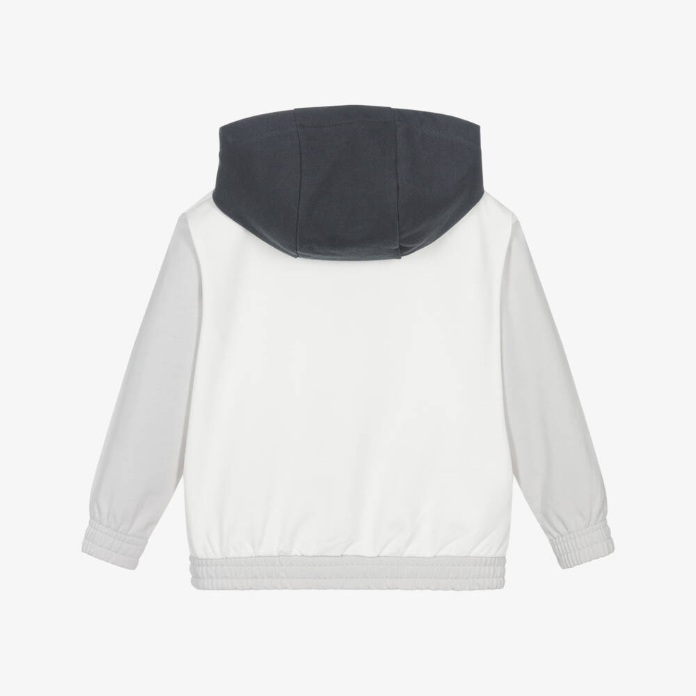 Mayoral-Boys Ivory & Grey Zip-Up Jacket | Childrensalon Outlet