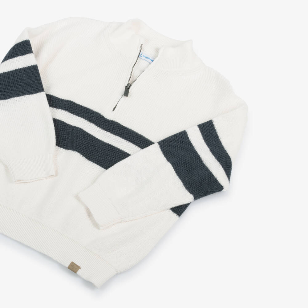 Mayoral-Boys Ivory Half-Zip Knit Pullover | Childrensalon Outlet