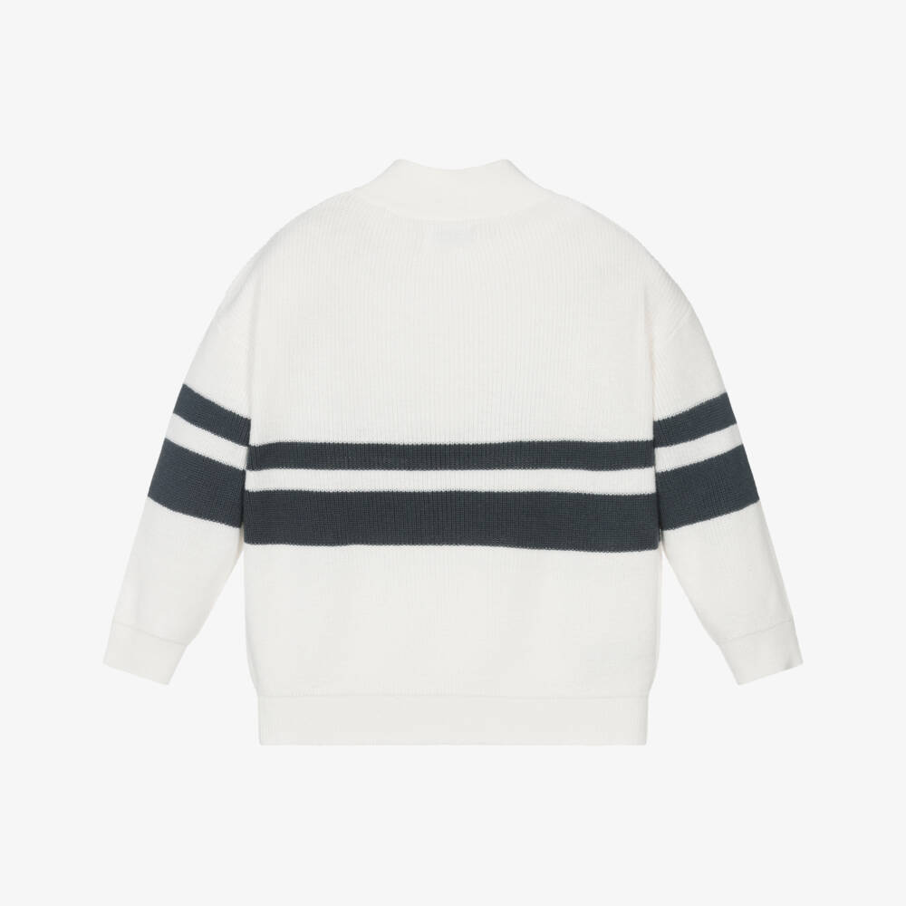 Mayoral-Boys Ivory Half-Zip Knit Pullover | Childrensalon Outlet