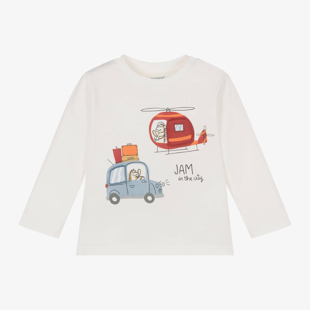 Mayoral-Boys Ivory Helicopter Adventure Tee | Childrensalon Outlet