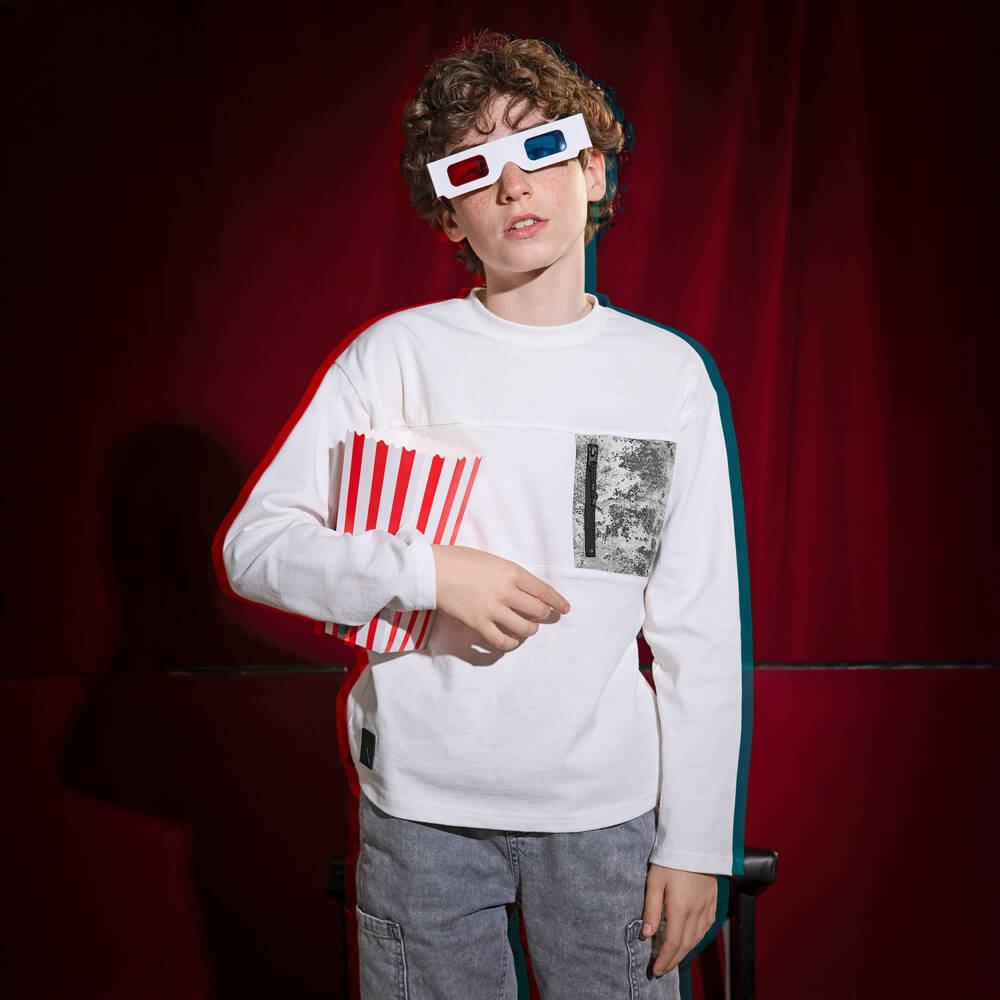 Mayoral Nukutavake-Boys Ivory Jersey Pocket Top | Childrensalon Outlet