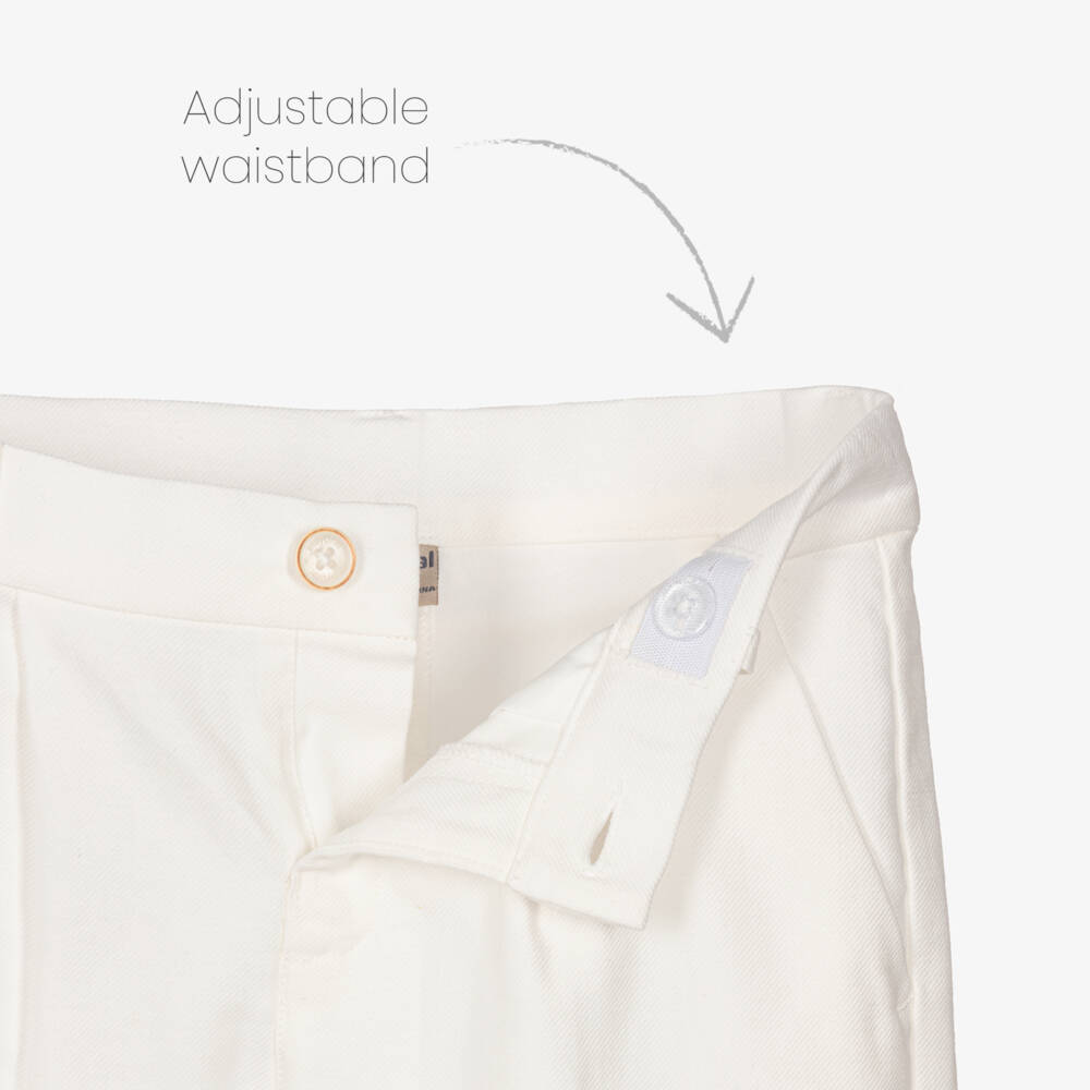 Mayoral-Boys Ivory Linen Blend Chinos | Childrensalon Outlet