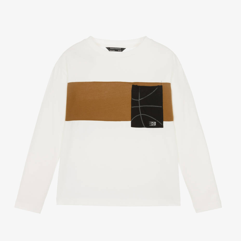 Mayoral Nukutavake-Boys Ivory Long Sleeve Jersey | Childrensalon Outlet