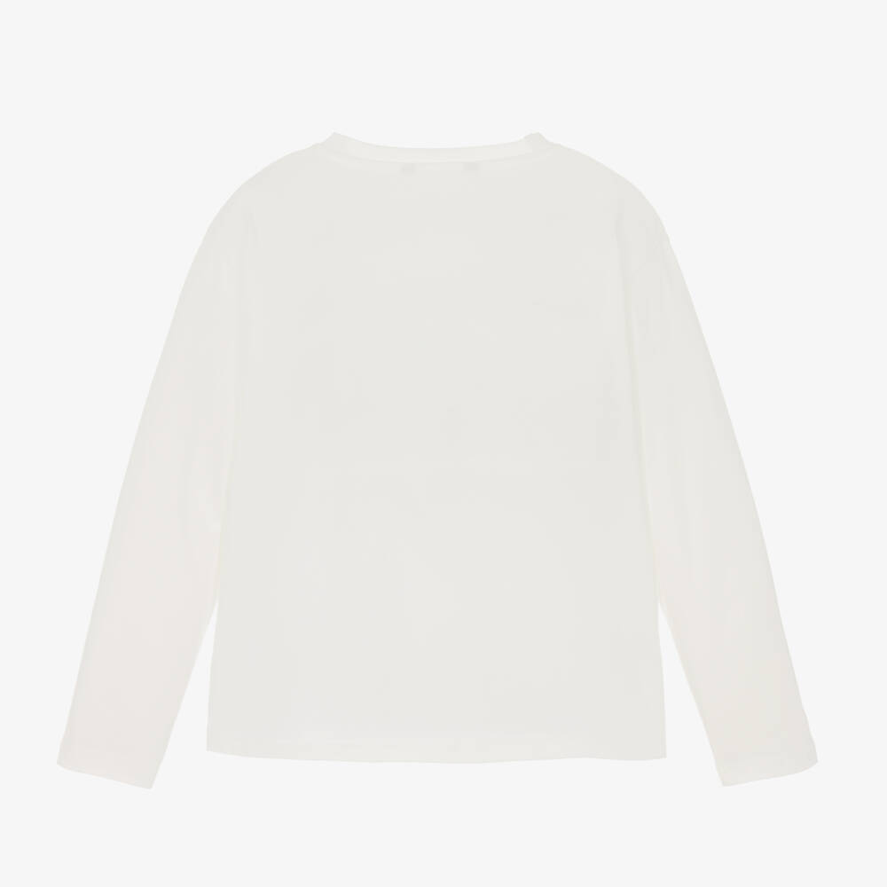 Mayoral Nukutavake-Boys Ivory Long Sleeve Jersey | Childrensalon Outlet