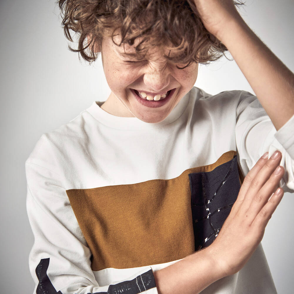 Mayoral Nukutavake-Boys Ivory Long Sleeve Jersey | Childrensalon Outlet