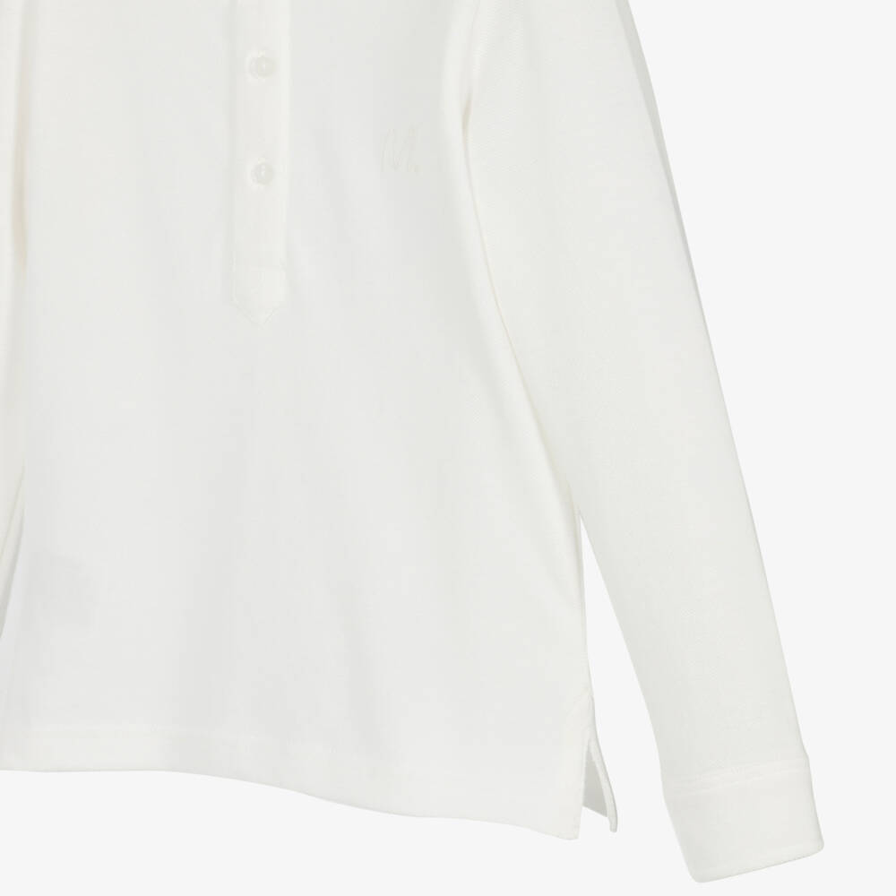 Mayoral-Boys Ivory Long Sleeve Polo | Childrensalon Outlet