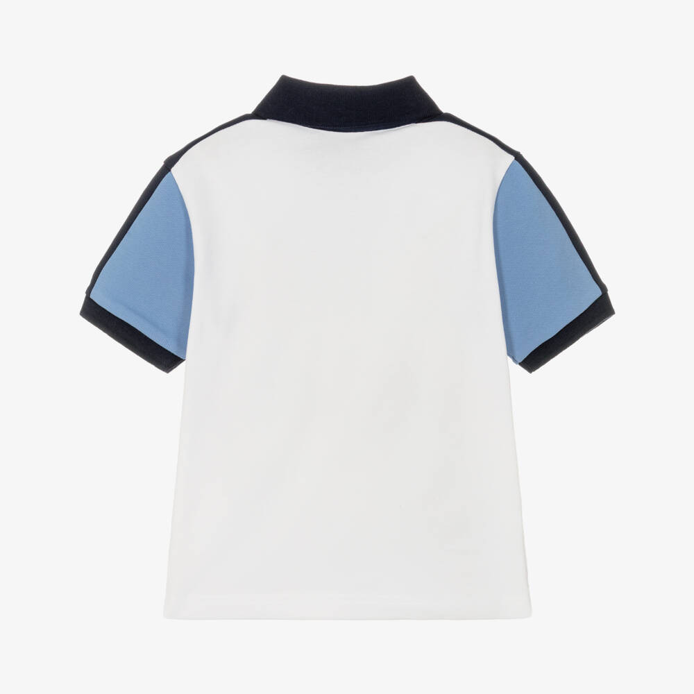 Mayoral-Boys Ivory & Navy Blue Polo Shirt | Childrensalon Outlet