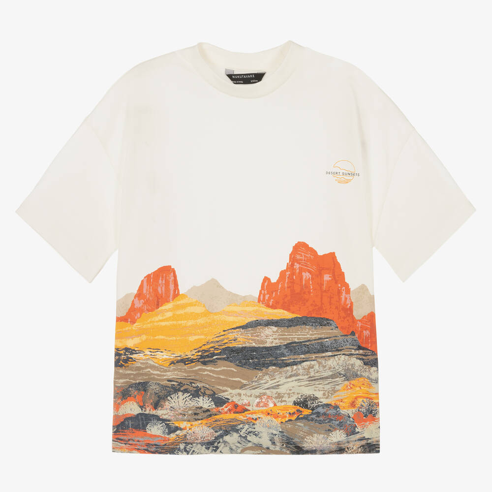Mayoral Nukutavake - T-shirt ivoire et orange désert | Childrensalon