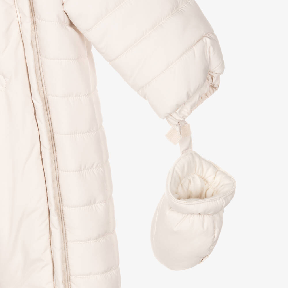 Mayoral Newborn-Boys Ivory Quilted Bunny Snowsuit | Childrensalon Outlet
