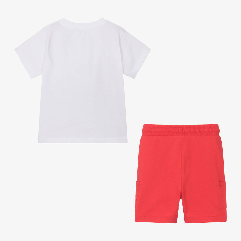 Mayoral-Boys Ivory & Red Cotton Shorts Set | Childrensalon Outlet