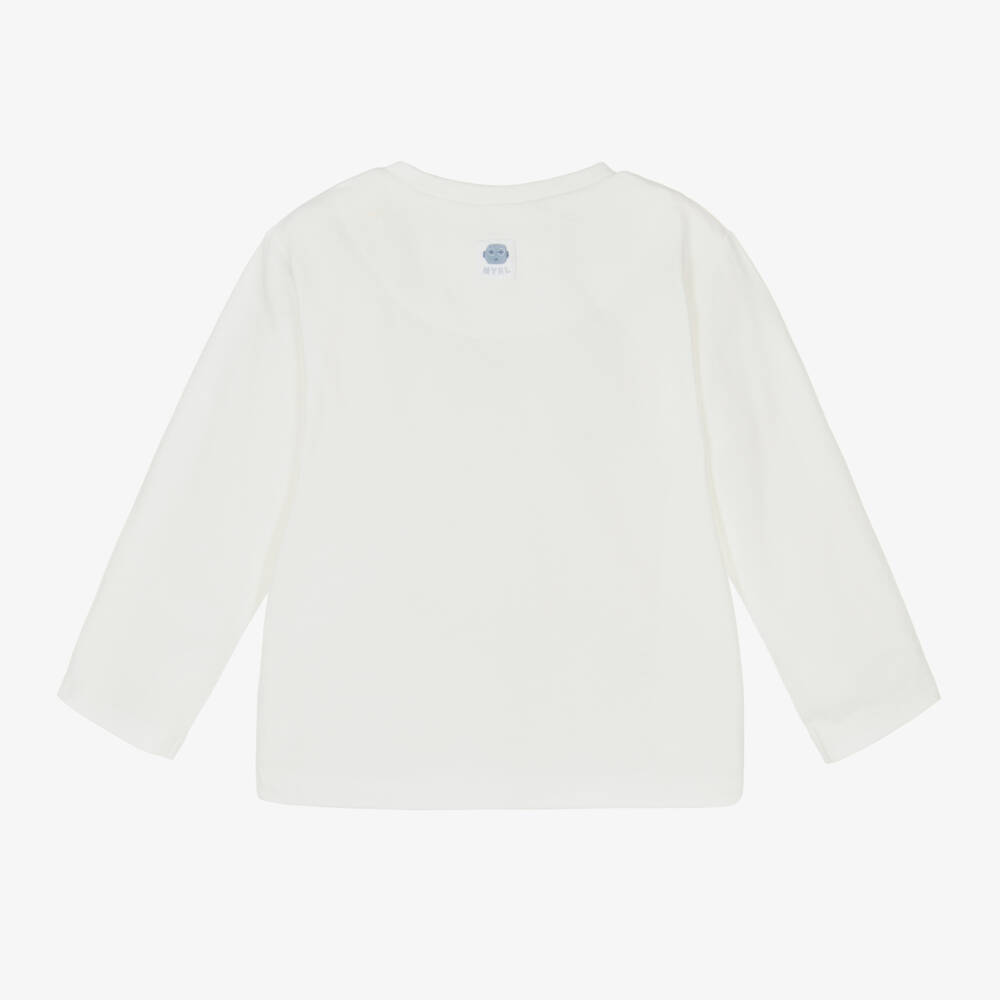 Mayoral-Boys Ivory Robot Graphic Tee | Childrensalon Outlet