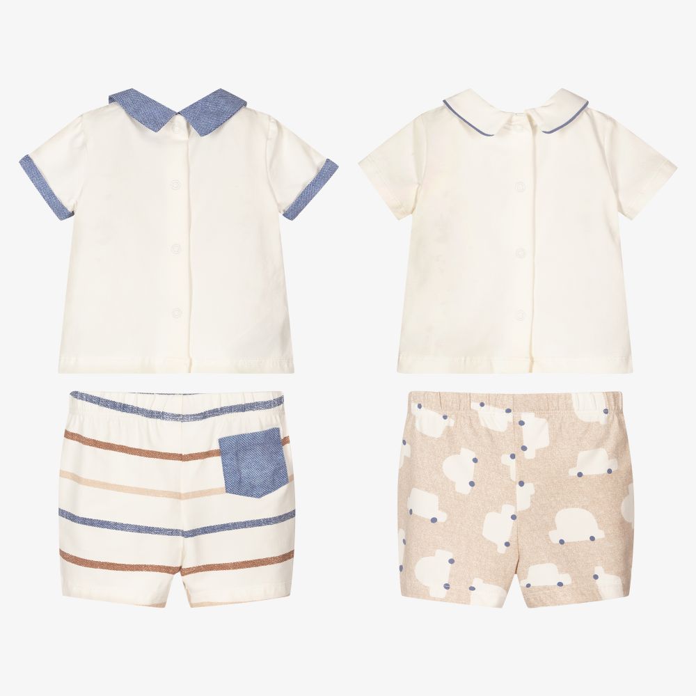 Mayoral Для новорожденных-Кремовый топ и шорты для мальчиков (2комплекта) | Childrensalon Outlet