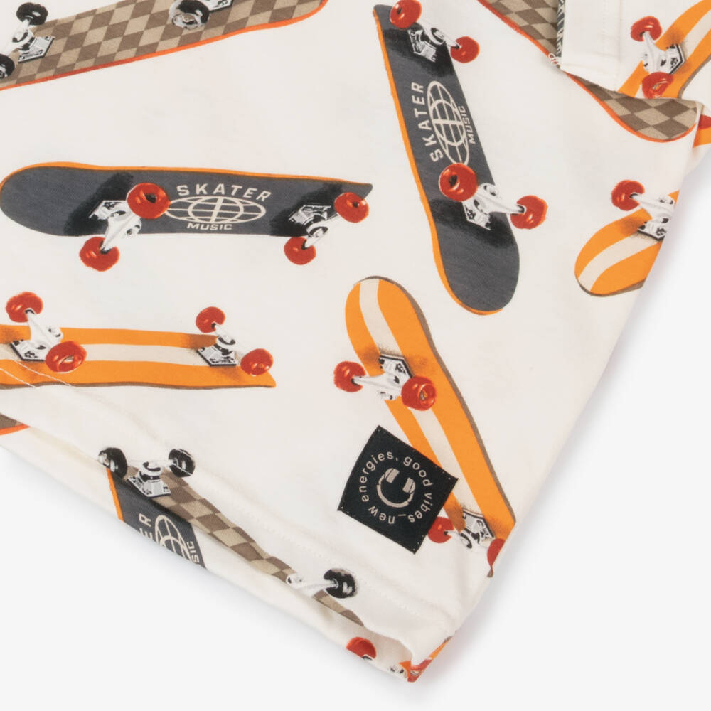 Mayoral-Boys Ivory Skateboard Cotton Tee | Childrensalon Outlet