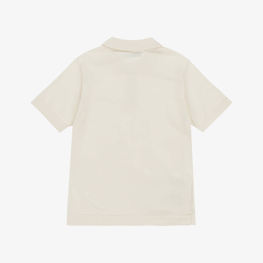 Mayoral-Boys Ivory Soft Knit Polo Top | Childrensalon Outlet