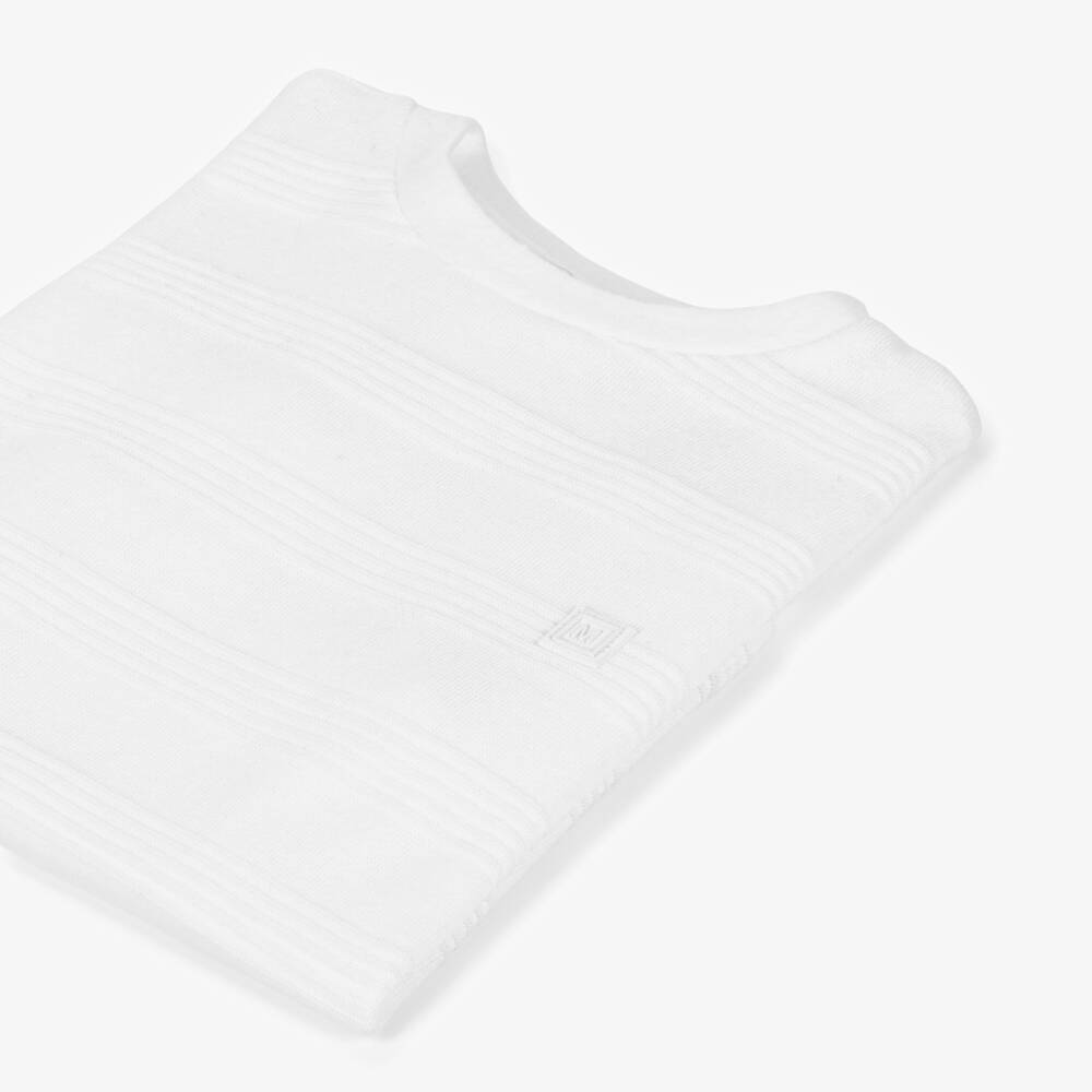 Mayoral-Boys Ivory Soft Knit Tee | Childrensalon Outlet