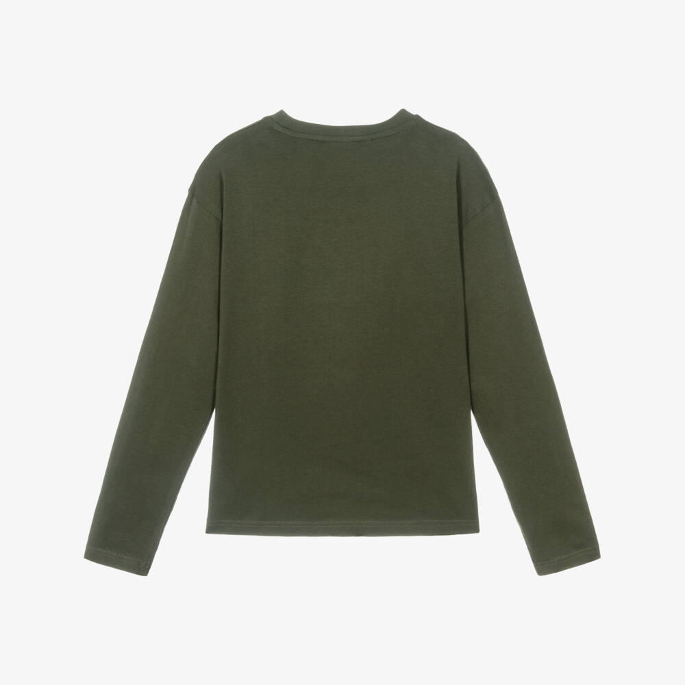 Mayoral Nukutavake-Boys Khaki Green Airport Print Top | Childrensalon Outlet
