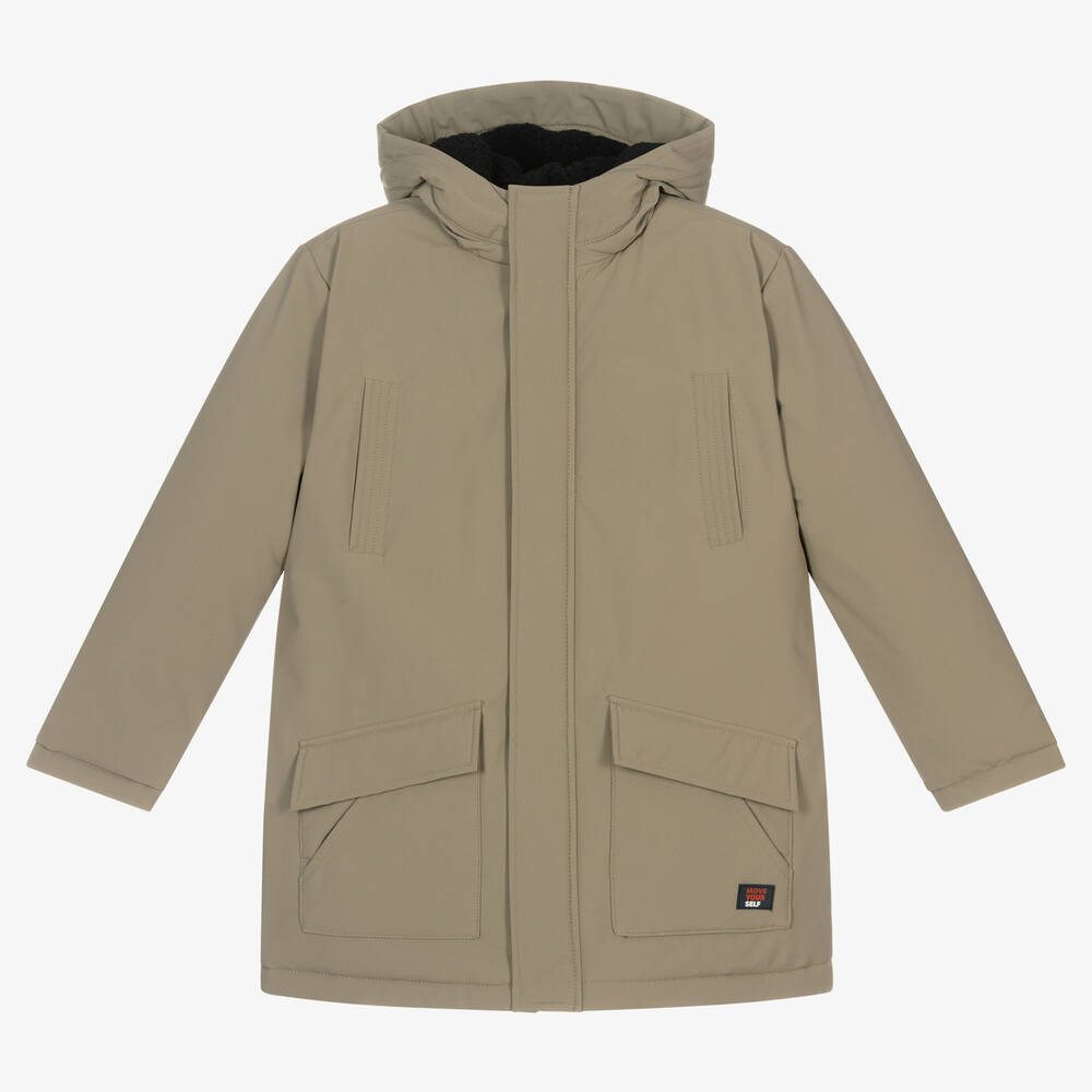 Mayoral Nukutavake - Boys Khaki Green Coat | Childrensalon