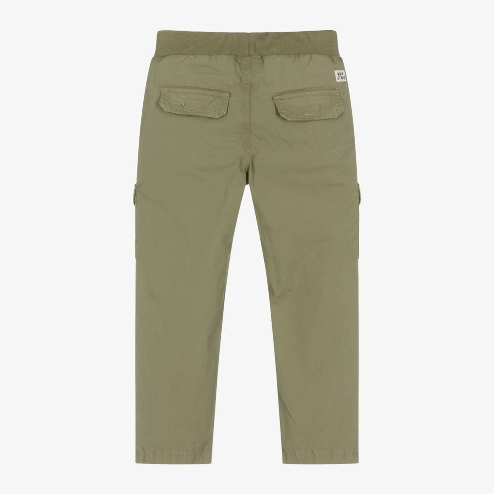 Mayoral-بنطلون كارغو مزيج قطن لون أخضر كاكي للأولاد | Childrensalon Outlet