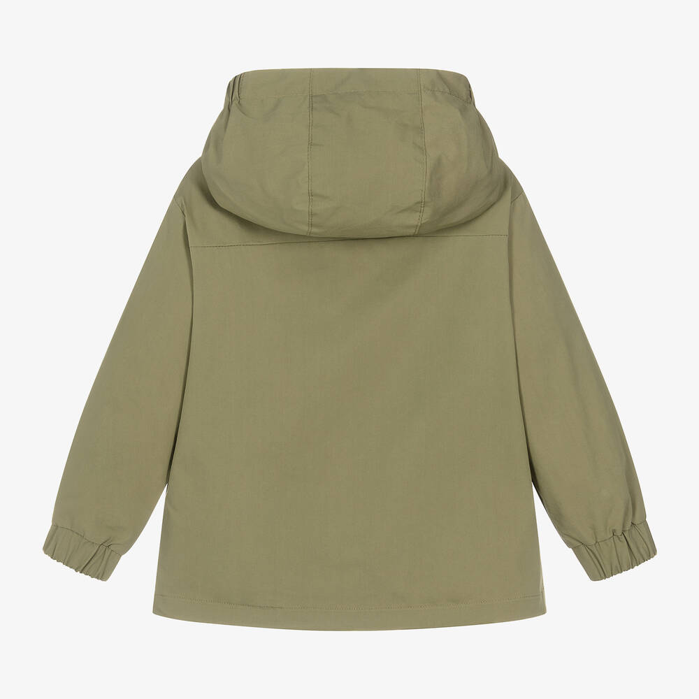 Mayoral-Boys Khaki Green Hooded Jacket | Childrensalon Outlet