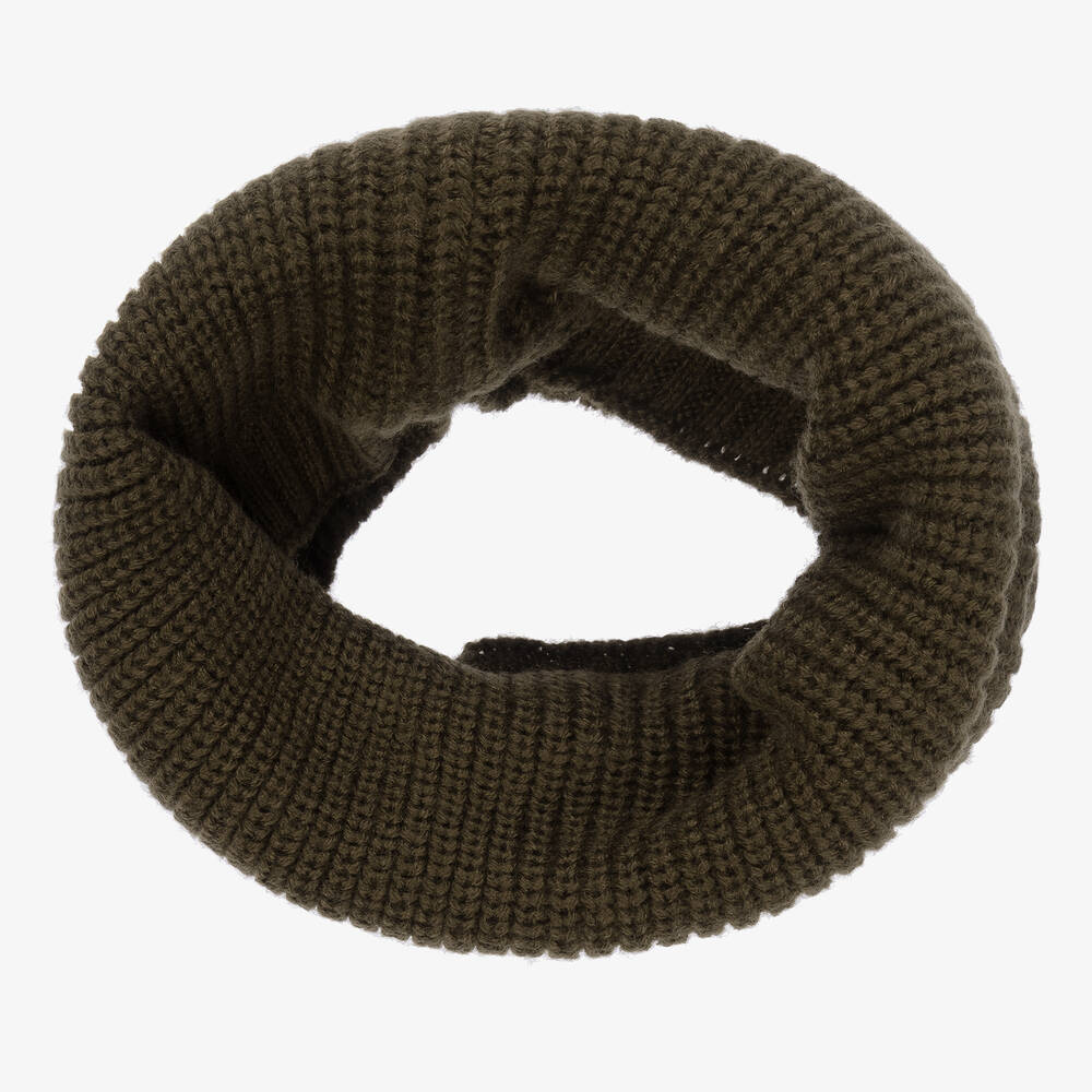 Mayoral - Boys Khaki Green Knit Snood | Childrensalon