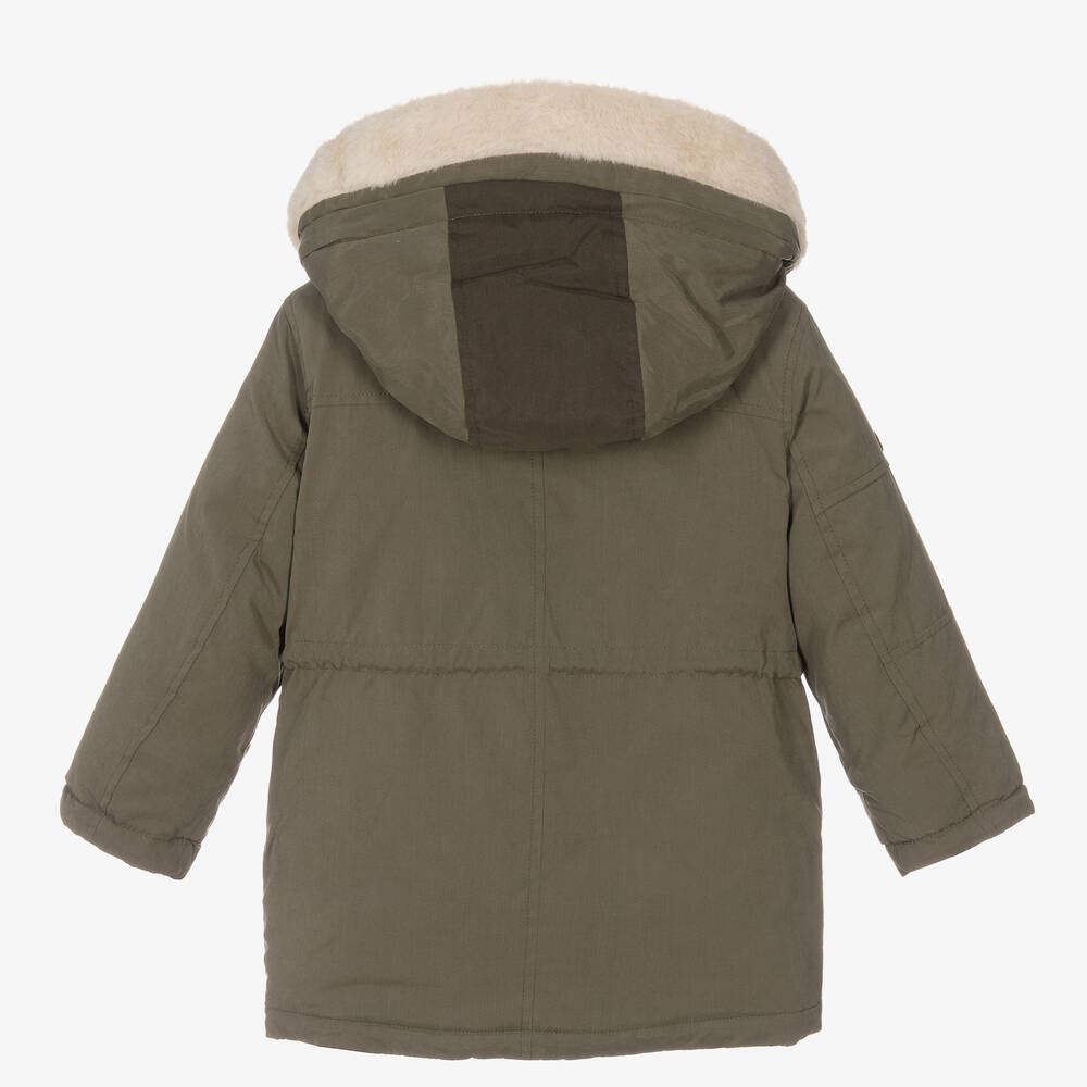 Boys khaki parka coat sales